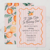 Invitation Pink Little Cutie Pastel Citrus Thème Anniversaire (Devant / Derrière)