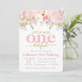 Invitation Pink Little Miss ONE derful Girl Premier anniversa (Debout devant)