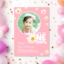 Pink Little Miss ONEderful Daisy Photo Anniversair