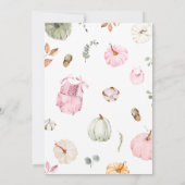 Invitation Pink Little Pumpkin Fall Autumn Baby Shower  (Dos)