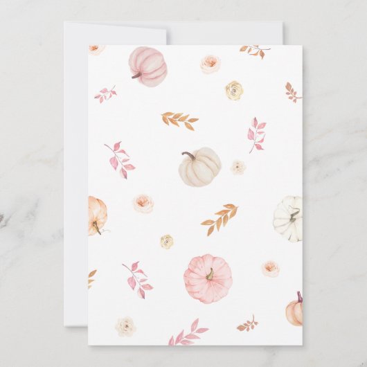 Invitation Pink Little Pumpkin Fall Baby Shower (Dos)