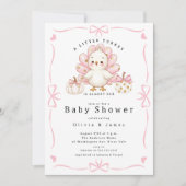 Invitation Pink Little Turkey Baby Shower Invite (Devant)