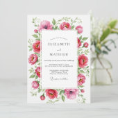 Invitation Pink Lively Botanical Spring Wedding (Debout devant)