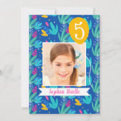 Invitation Pink Llama Fun Girl Anniversaire Fête (Dos)