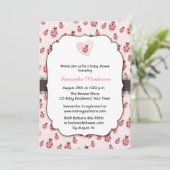 Invitation Pink Love Bug, Girl Baby shower (Debout devant)