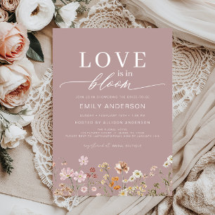 Invitation Pink Love est dans Bloom Fleur sauvage Fête des ma