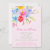 Invitation Pink Love in Bloom Bold Florals Fête des mariées (Devant)