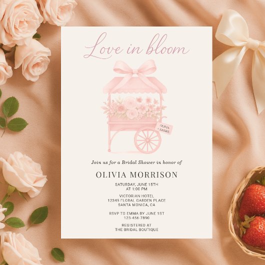 Invitation Pink Love in Bloom Flower Market Bridal Shower