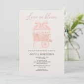 Invitation Pink Love in Bloom Flower Market Bridal Shower (Debout devant)
