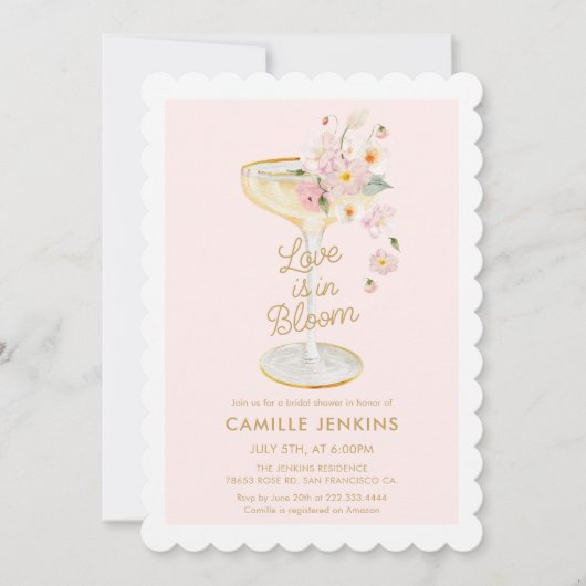 Invitation Pink Love is in Bloom Bridal Shower (Devant)