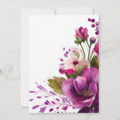 Invitation Pink Magenta Floral Moderne Fête des mariées éléga (Dos)