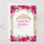 Invitation Pink Magenta Floral Princess Arc Or Quinceanera (Dos)
