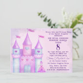 Invitation Pink Magic Fairytale Castle Princess Party Photo (Debout devant)