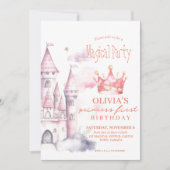 Invitation Pink Magic Princess Castle 1er anniversaire (Devant)