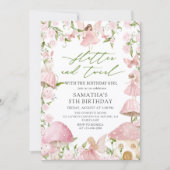 Invitation Pink Magical Floral Fairy Garden Birthday (Devant)