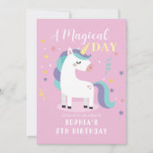 Invitation Pink Magical Unicorn Party (Devant)