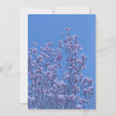 Invitation Pink Magnolia Blossoms Blue Sky Floral  (Dos)