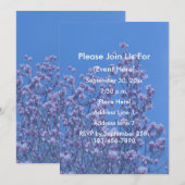 Invitation Pink Magnolia Blossoms Blue Sky Floral  (Devant / Derrière)