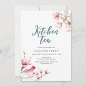 Invitation Pink Magnolia Floral Kitchen Tea Party (Devant)