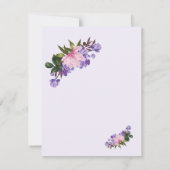 Invitation Pink Magnolia Lavender Floral Enregistrer La Date (Dos)