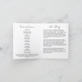 Invitation Pink Magnolia Minimal Bifold Memorial Program (Intérieur)