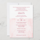 Invitation Pink Marble Effect Romantic Photo Quinceañerank (Dos)