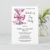 Invitation Pink Martini Coquette Bow Valantine's Day Party (Debout devant)