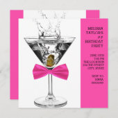 Invitation Pink Martini fête d'anniversaire (Devant / Derrière)