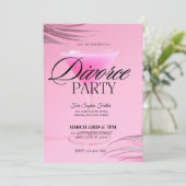 Invitation Pink Martini Glass Divorce (Debout devant)