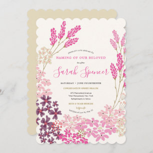 Invitation Pink Meadow Baby Naming/Simchat Bat