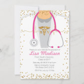 Invitation Pink Médicale Nursing Graduation Party (Devant)