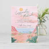 Invitation Pink Mexico Destination Wedding (Debout devant)