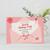 Invitation Pink mignon lettre belle (Debout devant)