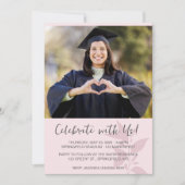 Invitation Pink Minimalist Photo Graduation (Devant)