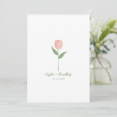 Invitation Pink Minimalist Tulip (Debout devant)