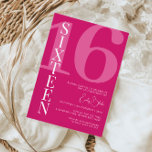 Invitation Pink minimaliste Seize fête d'anniversaire<br><div class="desc">Cette invitation minimaliste à la fête du 30ème anniversaire de typographie est parfaite pour une fête d'anniversaire moderne. Le design simple présente une police blanche classique sur arrière - plan rose. Personnalisable dans n'importe quelle couleur. Gardez le design minimal et élégant, en l'état, ou personnalisez-le en ajoutant vos propres graphiques...</div>