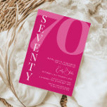 Invitation Pink minimaliste Soixante-dix-septième anniversair<br><div class="desc">Cette invitation minimaliste à la fête du 30ème anniversaire de typographie est parfaite pour une fête d'anniversaire moderne. Le design simple présente une police blanche classique sur arrière - plan rose. Personnalisable dans n'importe quelle couleur. Gardez le design minimal et élégant, en l'état, ou personnalisez-le en ajoutant vos propres graphiques...</div>