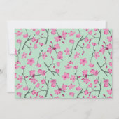 Invitation Pink, Mint Green Cherry Blossom Quinceanera Photo (Dos)