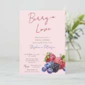 Invitation Pink Mixed Berries Berry In Love Bridal Shower (Debout devant)