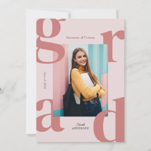 Invitation Pink Modern Bold Class of 2024 Graduation