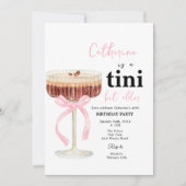Invitation Pink Modern Bow Coffee Cocktail Birthday (Devant)