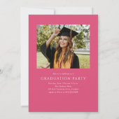 Invitation Pink Modern Élégant Script Photo Graduation Party (Dos)