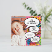 Invitation Pink Modern Fun Photo Anniversaire Fête N'importe  (Debout devant)