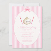 Invitation Pink Modern Girl Bow Asian Dumpling Baby Shower (Devant)