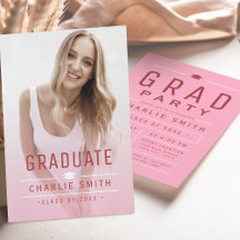 Pink Modern Typographie simple Diplôme photo