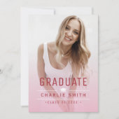 Invitation Pink Modern Typographie simple Diplôme photo (Devant)