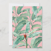 Invitation Pink moderne Tropical Banana Palm Feuille Annivers (Dos)
