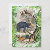 Invitation Pink Monkey Wild One Jungle Safari fille 1er Anniv (Dos)
