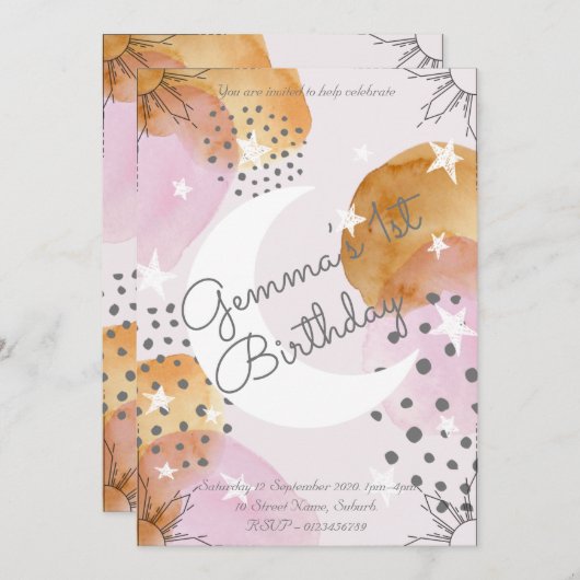 Invitation Pink Moon (Devant / Derrière)