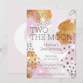 Invitation Pink Moon deux sur la lune (Devant / Derrière)